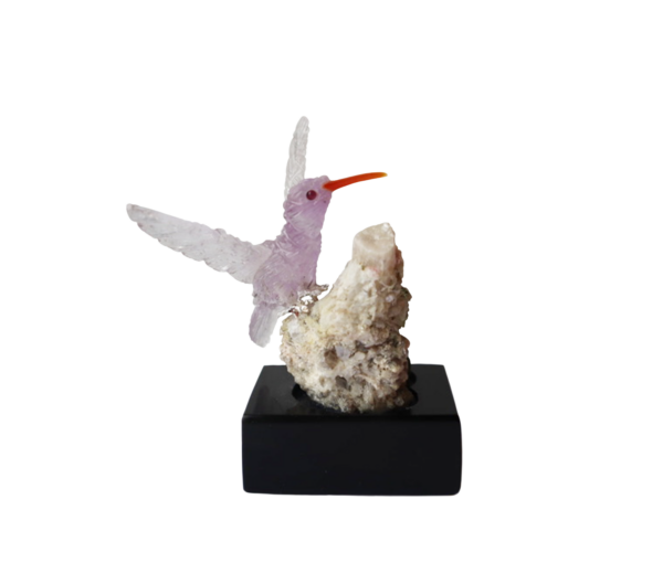 Amethyst Hummingbird carving by Peter Muller