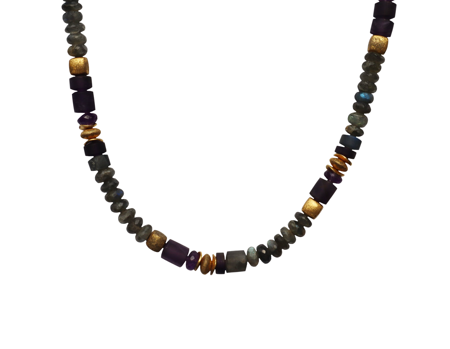 Labradorite and Amethyst chunky necklace