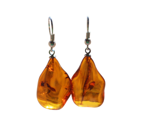 Amber nugget earrings