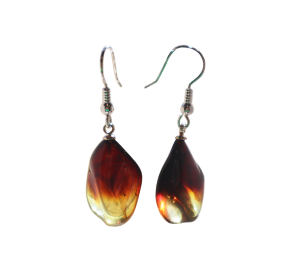 Two tone Amber earrings