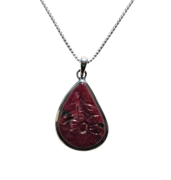 Carved Ruby pendant