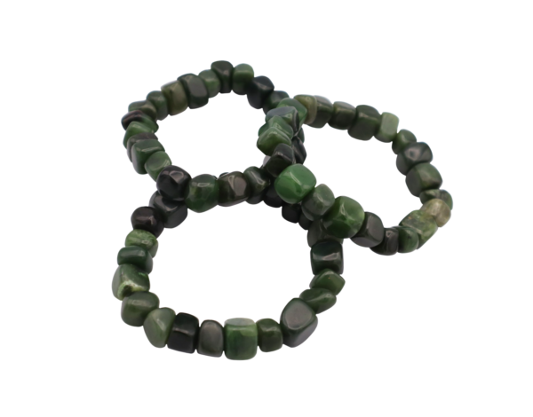 Stretchy tumbled Polar Jade bracelet