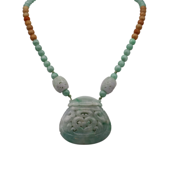 Jadeite money pouch necklace