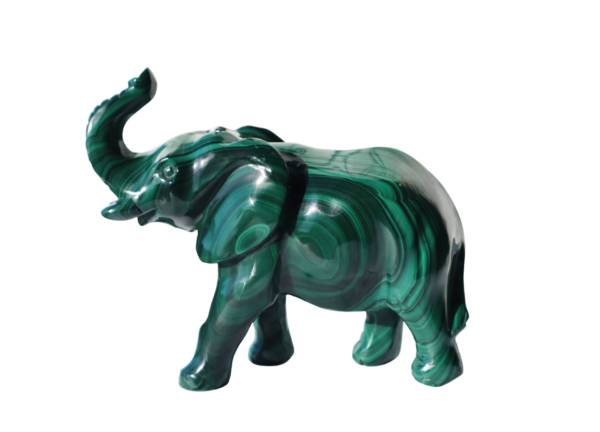 Malachite Elephant carving