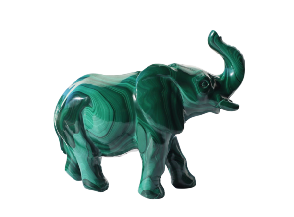 Malachite Elephant carving - Image 2