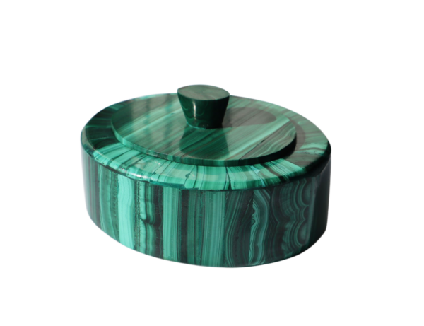 Malachite oval box with lid