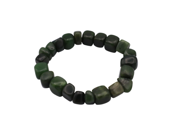 Stretchy tumbled Polar Jade bracelet - Image 2