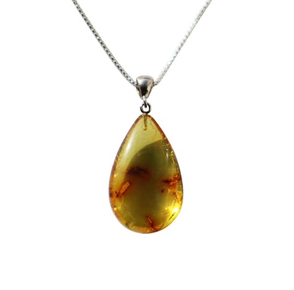 Amber teardrop pendant