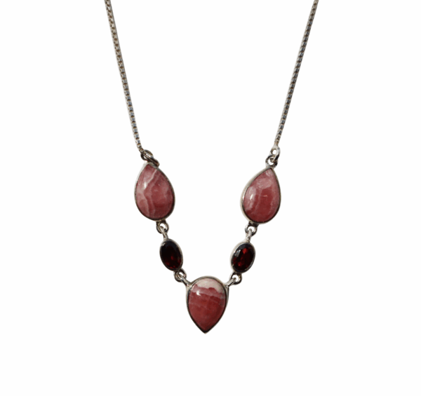Rhodochrosite and Garnet necklace