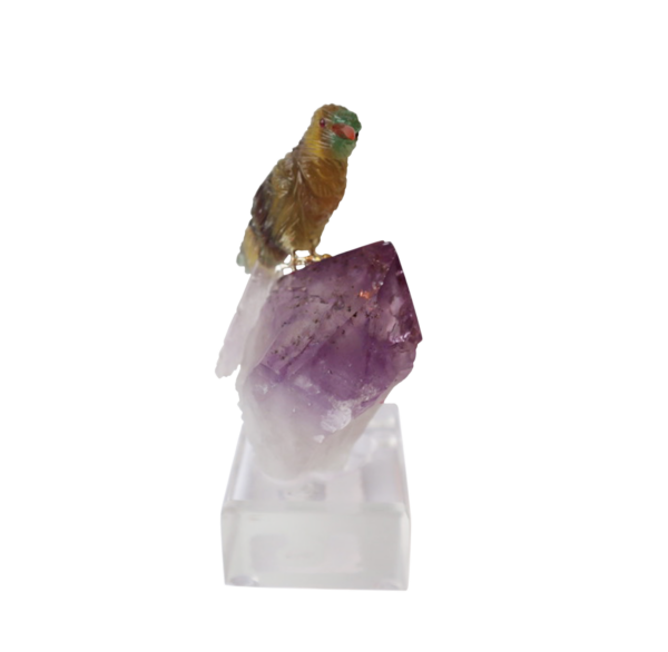 Fluorite hummingbird carving by Peter Muller - Image 3