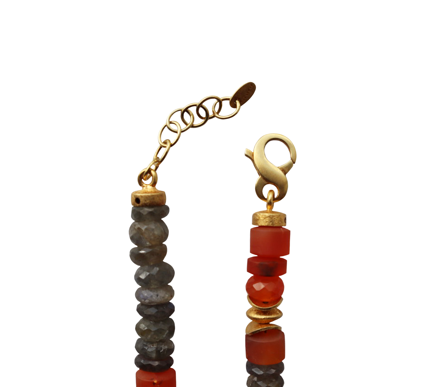 Carnelian and Labradorite chunky necklace - Image 2