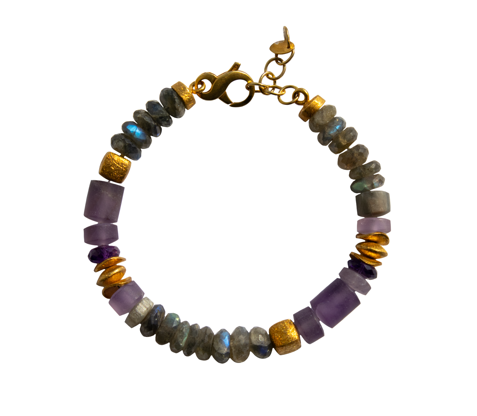 Labradorite and Amethyst bead bracelet