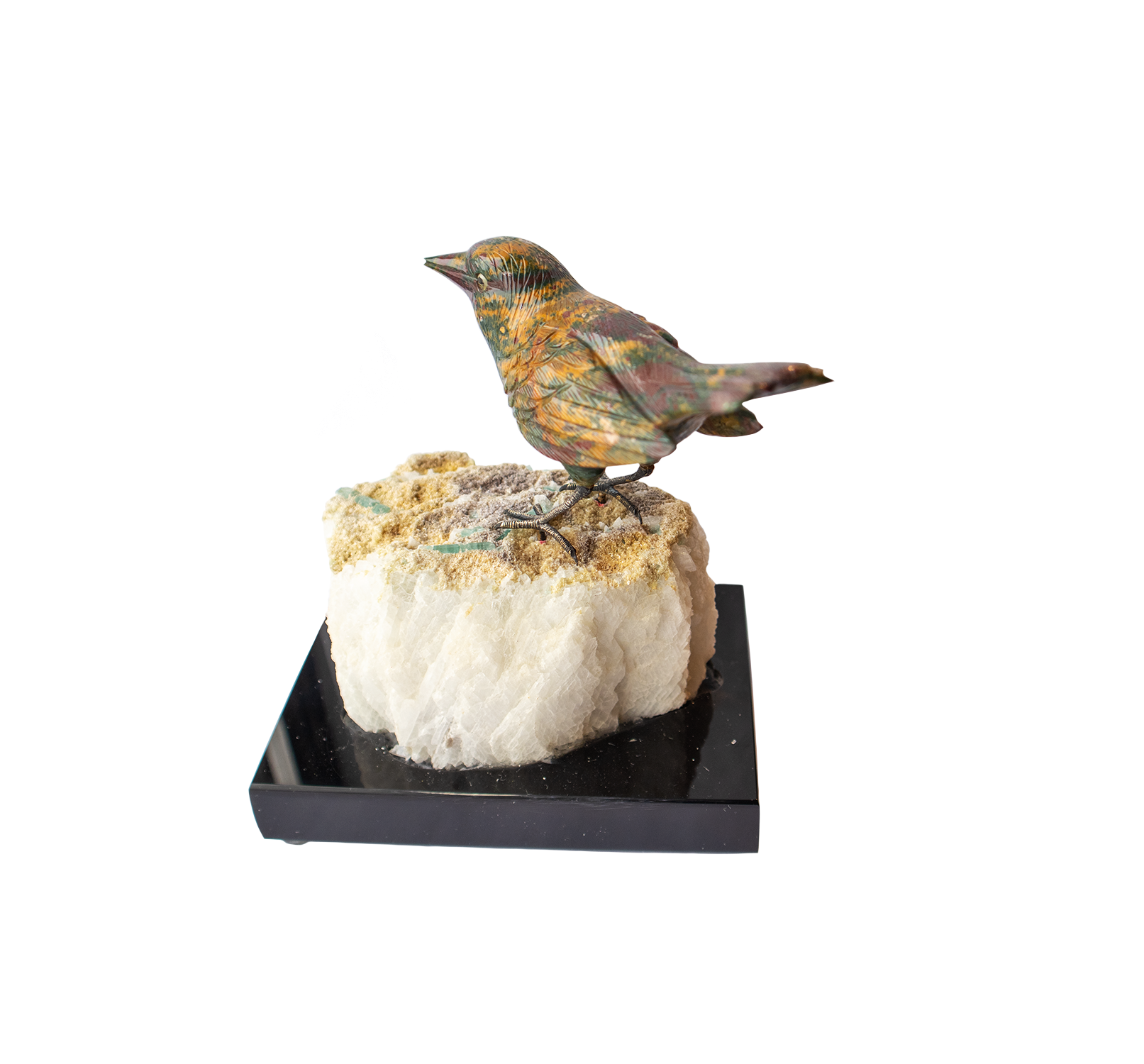 (Deaccessioned) Jasper wren on Tourmaline and Quartz - Image 2