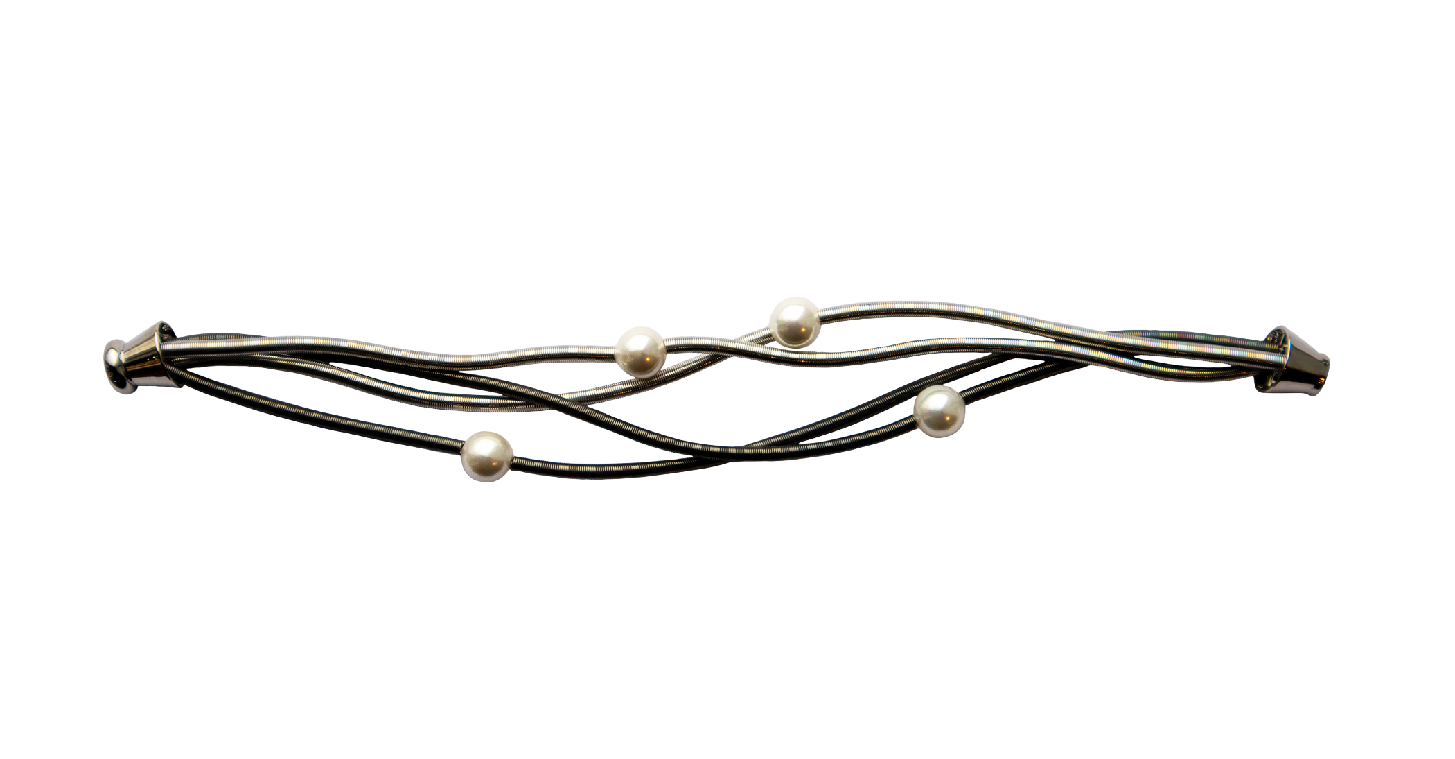 Piano wire pearl bracelet - Image 3