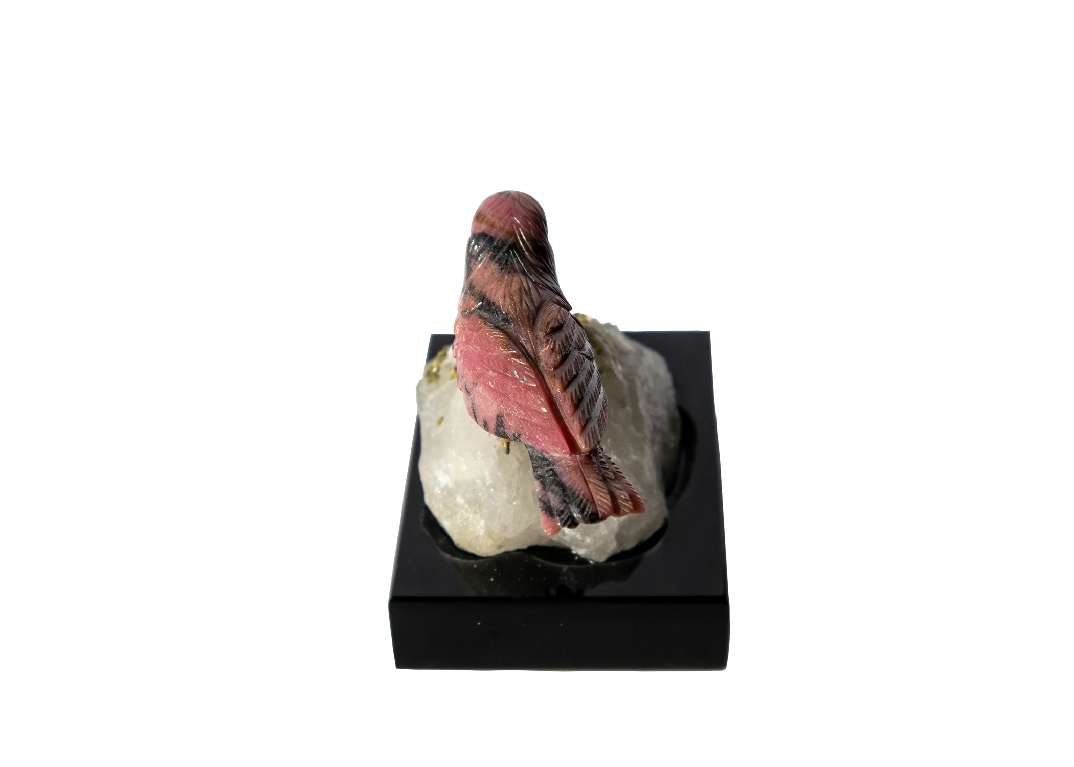 (Deaccessioned) Rhodonite sparrow on Tourmaline and Quartz - Image 3